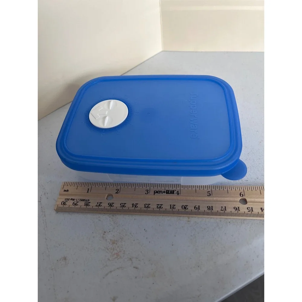 Tupperware Freezer Mates 250ml 1c Blue Lid Date Dial Small Storage Container
